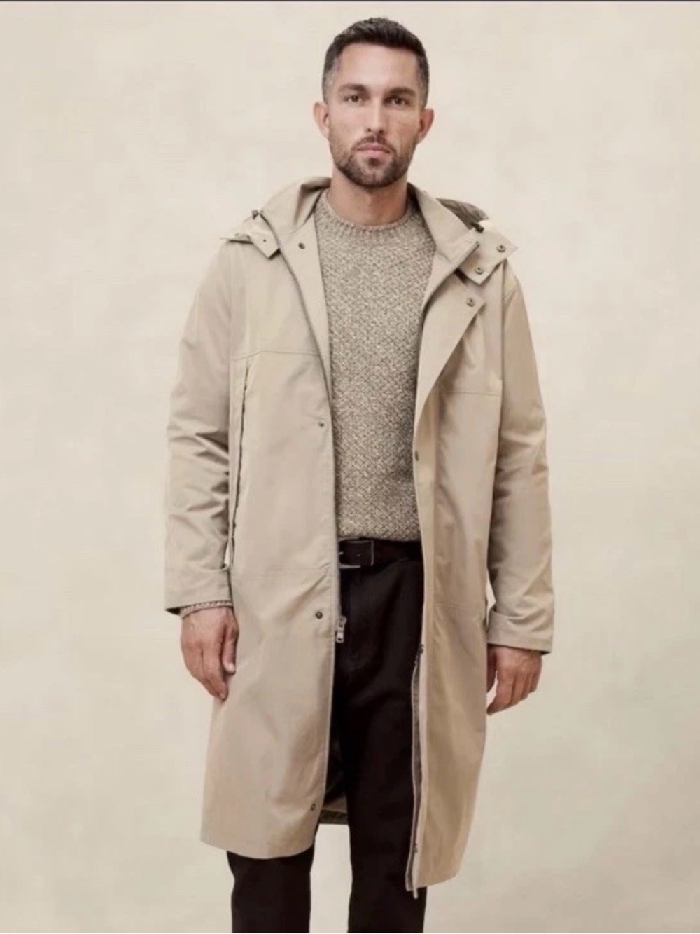 Banana Republic Oversized Anorak Jacket Fresh Taupe Mens Sz Medium #483942